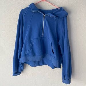 Blue quarter zip sweatshirt